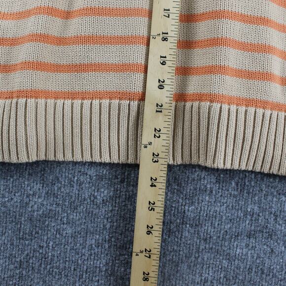 Demylee Sweater Womens XS Leigh Stripe Tan Orange Striped Pullover Knit Preppy - Picture 8 of 10